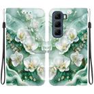 For Infinix Hot 50 5G Crystal Texture Colored Drawing Leather Phone Case(Jade Flowers) - 1