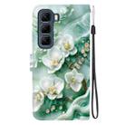 For Infinix Hot 50 5G Crystal Texture Colored Drawing Leather Phone Case(Jade Flowers) - 3