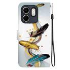 For Infinix Hot 50i / Smart 9 Crystal Texture Colored Drawing Leather Phone Case(Gold Butterfly Feathers) - 3