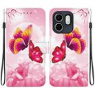 For Infinix Hot 50i / Smart 9 Crystal Texture Colored Drawing Leather Phone Case(Pink Butterflies) - 1