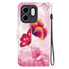 For Infinix Hot 50i / Smart 9 Crystal Texture Colored Drawing Leather Phone Case(Pink Butterflies) - 3