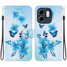 For Infinix Hot 50i / Smart 9 Crystal Texture Colored Drawing Leather Phone Case(Blue Butterflies) - 1