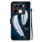 For Infinix Note 40 Pro 4G / 5G / Pro+ Crystal Texture Colored Drawing Leather Phone Case(White Butterfly Feathers) - 3