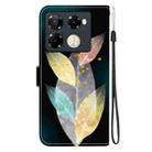 For Infinix Note 40 Pro 4G / 5G / Pro+ Crystal Texture Colored Drawing Leather Phone Case(Colored Leaves) - 3