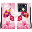 For Infinix Note 40 Pro 4G / 5G / Pro+ Crystal Texture Colored Drawing Leather Phone Case(Pink Butterflies) - 1