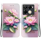 For Infinix Note 40 Pro 4G / 5G / Pro+ Crystal Texture Colored Drawing Leather Phone Case(Lotus) - 1