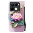 For Infinix Note 40 Pro 4G / 5G / Pro+ Crystal Texture Colored Drawing Leather Phone Case(Lotus) - 3