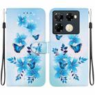 For Infinix Note 40 Pro 4G / 5G / Pro+ Crystal Texture Colored Drawing Leather Phone Case(Blue Butterflies) - 1