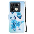 For Infinix Note 40 Pro 4G / 5G / Pro+ Crystal Texture Colored Drawing Leather Phone Case(Blue Butterflies) - 3