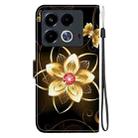 For Infinix Note 40 4G Crystal Texture Colored Drawing Leather Phone Case(Gold Flower) - 3