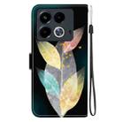 For Infinix Note 40 4G Crystal Texture Colored Drawing Leather Phone Case(Colored Leaves) - 3