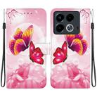 For Infinix Note 40 4G Crystal Texture Colored Drawing Leather Phone Case(Pink Butterflies) - 1