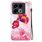 For Infinix Note 40 4G Crystal Texture Colored Drawing Leather Phone Case(Pink Butterflies) - 3