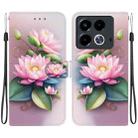 For Infinix Note 40 4G Crystal Texture Colored Drawing Leather Phone Case(Lotus) - 1