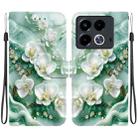 For Infinix Note 40 4G Crystal Texture Colored Drawing Leather Phone Case(Jade Flowers) - 1