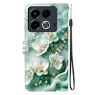 For Infinix Note 40 4G Crystal Texture Colored Drawing Leather Phone Case(Jade Flowers) - 3