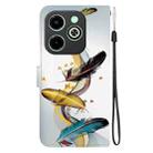For Infinix Smart 8 / HD / Hot 40i Crystal Texture Colored Drawing Leather Phone Case(Gold Butterfly Feathers) - 3
