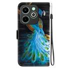 For Infinix Smart 8 / HD / Hot 40i Crystal Texture Colored Drawing Leather Phone Case(Peacock) - 3