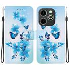 For Infinix Smart 8 / HD / Hot 40i Crystal Texture Colored Drawing Leather Phone Case(Blue Butterflies) - 1