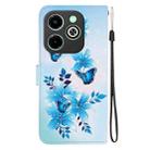 For Infinix Smart 8 / HD / Hot 40i Crystal Texture Colored Drawing Leather Phone Case(Blue Butterflies) - 3