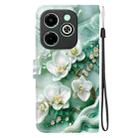 For Infinix Smart 8 / HD / Hot 40i Crystal Texture Colored Drawing Leather Phone Case(Jade Flowers) - 3