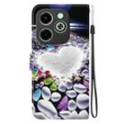 For Infinix Smart 8 / HD / Hot 40i Crystal Texture Colored Drawing Leather Phone Case(Heart Shaped) - 3