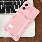 For iPhone 12 Macaron Color Side Card Slot TPU Phone Case(Pink) - 1