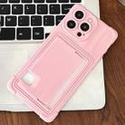 For iPhone 12 Pro Macaron Color Side Card Slot TPU Phone Case(Pink) - 1