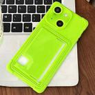 For iPhone 14 Macaron Color Side Card Slot TPU Phone Case(Green) - 1