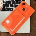 For iPhone 14 Plus Macaron Color Side Card Slot TPU Phone Case(Orange) - 1