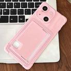 For iPhone 15 Macaron Color Side Card Slot TPU Phone Case(Pink) - 1