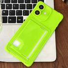 For iPhone 16 Macaron Color Side Card Slot TPU Phone Case(Green) - 1