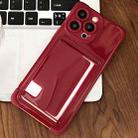 For iPhone 16 Pro Max Macaron Color Side Card Slot TPU Phone Case(Red) - 1