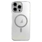 For iPhone 15 Pro Max Glitter Magnetic Ring Transparent MagSafe Phone Case(Transparent) - 1
