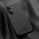 For vivo iQOO Neo9 HUIYI Leather Magnetic Phone Case(Black) - 1