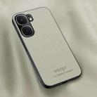 For vivo iQOO Neo9 HUIYI Leather Magnetic Phone Case(White) - 1