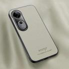 For vivo S19 Pro HUIYI Leather Magnetic Phone Case(White) - 1