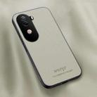 For vivo V40e HUIYI Leather Magnetic Phone Case(White) - 1