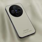 For vivo X200 HUIYI Leather Magnetic Phone Case(White) - 1