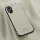 For vivo Y18 HUIYI Leather Magnetic Phone Case(White) - 1