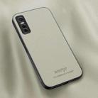 For vivo Y73s HUIYI Leather Magnetic Phone Case(White) - 1