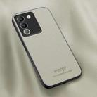 For vivo Y200 HUIYI Leather Magnetic Phone Case(White) - 1