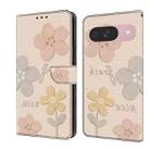 For Google Pixel 9 / 9 Pro Fresh Painted Leather Phone Case(Beige Flowers) - 1