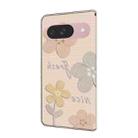 For Google Pixel 9 / 9 Pro Fresh Painted Leather Phone Case(Beige Flowers) - 3