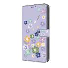 For Google Pixel 9 / 9 Pro Fresh Painted Leather Phone Case(Purple Floral) - 2