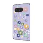 For Google Pixel 9 / 9 Pro Fresh Painted Leather Phone Case(Purple Floral) - 3