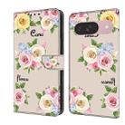 For Google Pixel 9 / 9 Pro Fresh Painted Leather Phone Case(Colored Flowers) - 1