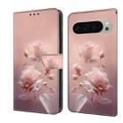 For Google Pixel 9 Pro XL Fresh Painted Leather Phone Case(Ceramic Flowers) - 1