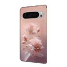 For Google Pixel 9 Pro XL Fresh Painted Leather Phone Case(Ceramic Flowers) - 3