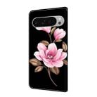 For Google Pixel 9 Pro XL Fresh Painted Leather Phone Case(Black Flowers) - 3